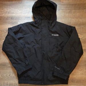 COLUMBIA HOODED WINTER COAT MENS MEDIUM BLACK